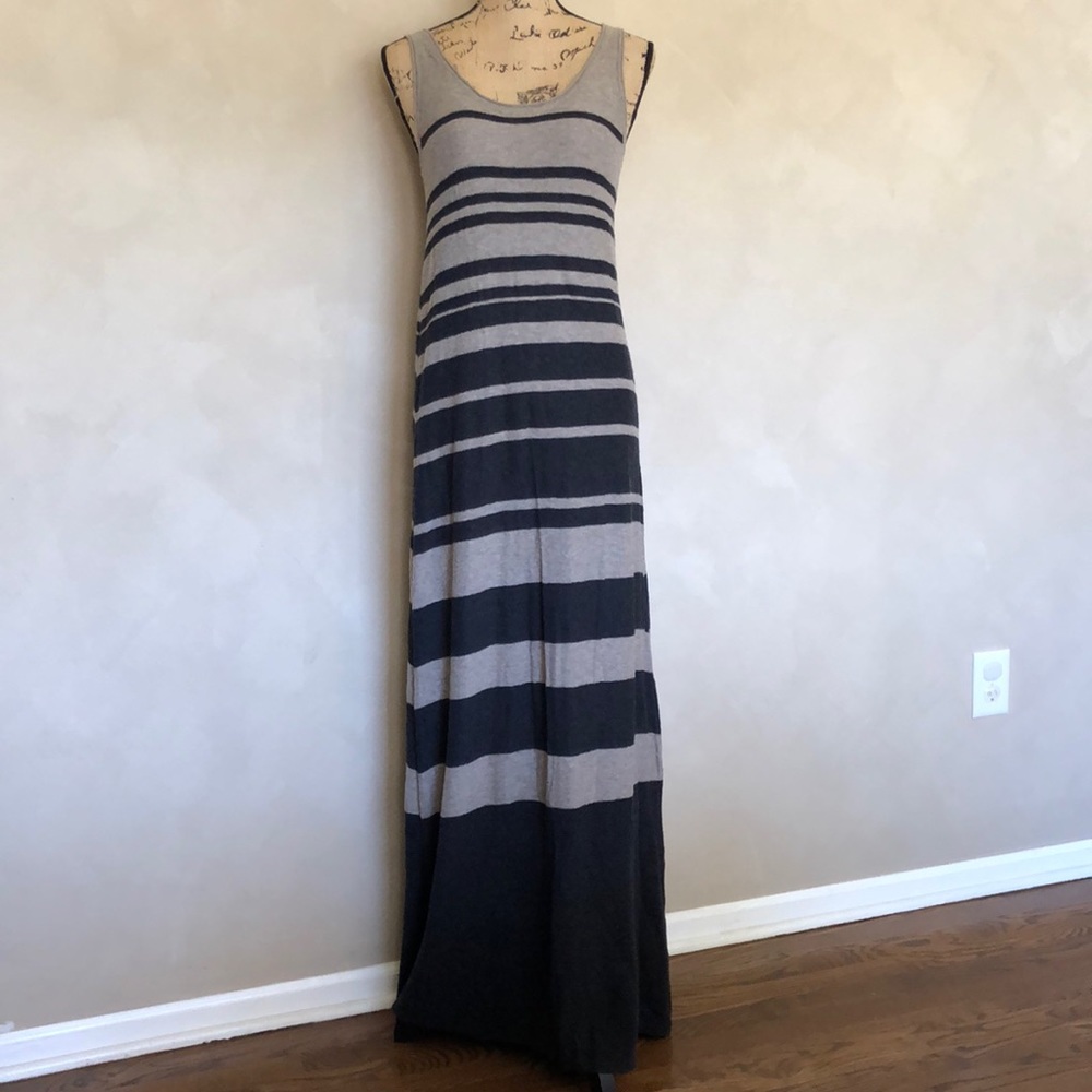 Vince striped sleeveless cotton maxi dress